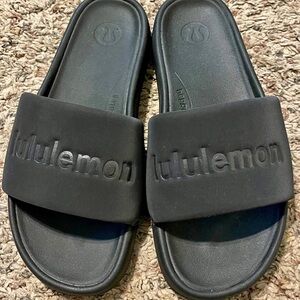 Lululemon Black Logo Slide Sandals